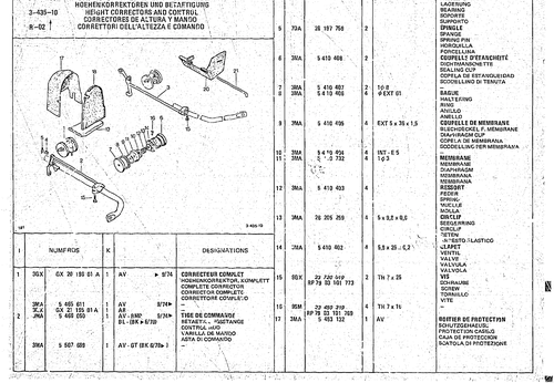 Height Correctors And Control, page 420 — CX Parts Catalogue — 1974–1979
