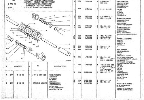 Steering Piston And Sealings, page 440 — CX Parts Catalogue — 1974–1979
