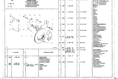 Front Brakes, page 471 — CX Parts Catalogue — 1974–1979