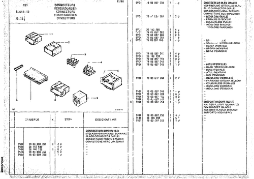 Connectors, page 504 — CX Parts Catalogue — 1974–1979