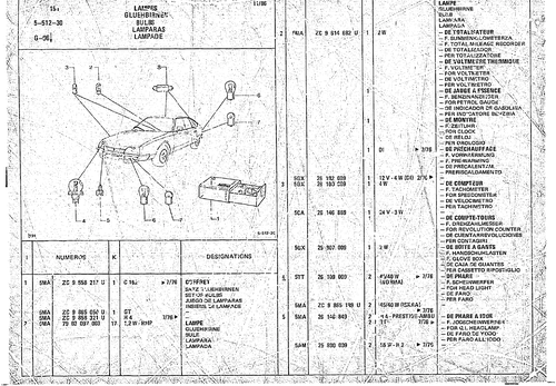 Bulbs, page 510 — CX Parts Catalogue — 1974–1979