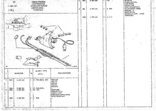 Rear Lamp Wiper, page 541 — CX Parts Catalogue — 1974–1979