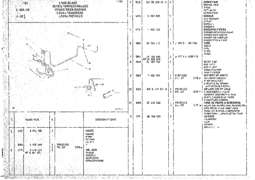 Windscreen Washer, page 544 — CX Parts Catalogue — 1974–1979