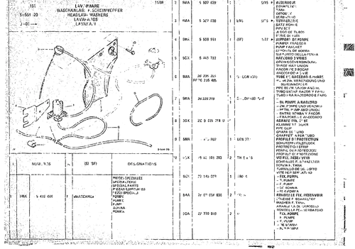 Headlamp Washer, page 545 — CX Parts Catalogue — 1974–1979
