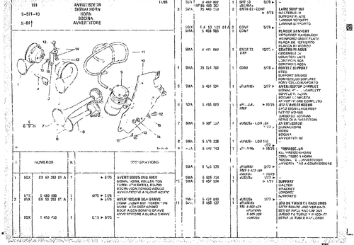 Horn, page 549 — CX Parts Catalogue — 1974–1979