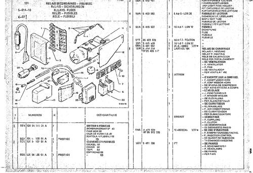 Relays - Fuses, page 552 — CX Parts Catalogue — 1974–1979
