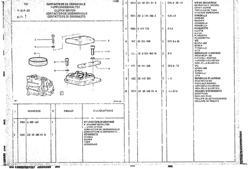 Clutch Switch, page 556 — CX Parts Catalogue — 1974–1979