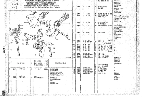Engine And Gearbox Suspension, page 573 — CX Parts Catalogue — 1974–1979