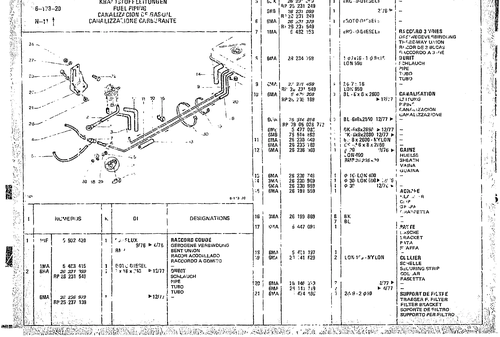 Fuel Piping, page 580 — CX Parts Catalogue — 1974–1979