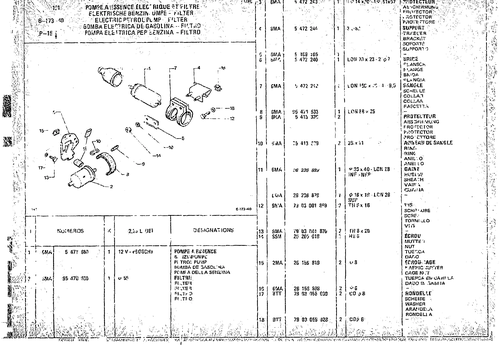 Electric Petrol Pump - Filter, page 585 — CX Parts Catalogue — 1974–1979