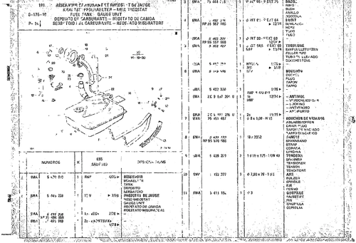 Fuel Tank Gauge Unit, page 586 — CX Parts Catalogue — 1974–1979