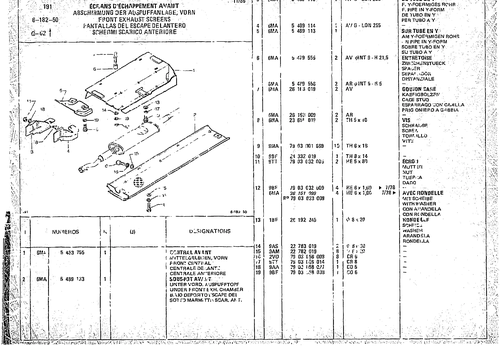 Front Exhaust Screens, page 601 — CX Parts Catalogue — 1974–1979