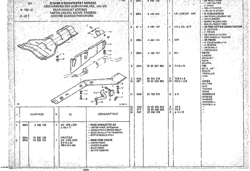Rear Exhaust Screens, page 602 — CX Parts Catalogue — 1974–1979