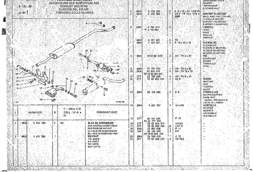 Exhaust Securing, page 603 — CX Parts Catalogue — 1974–1979
