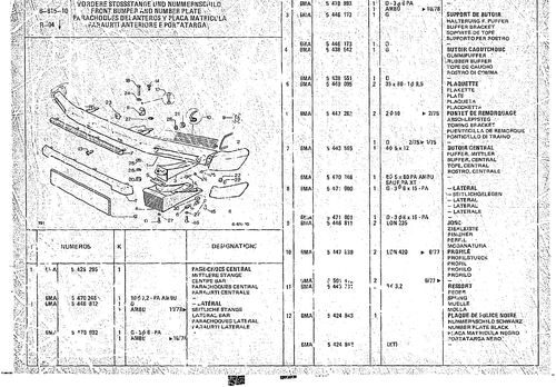Front Bump And Number Plate, page 626 — CX Parts Catalogue — 1974–1979