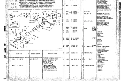 Screens And Securing Of Conditioner Piping, page 642 — CX Parts Catalogue — 1974–1979