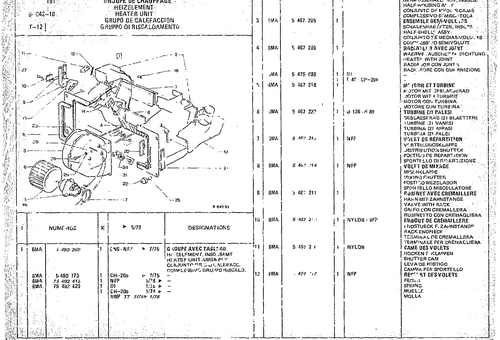 Heater Unit, page 648 — CX Parts Catalogue — 1974–1979