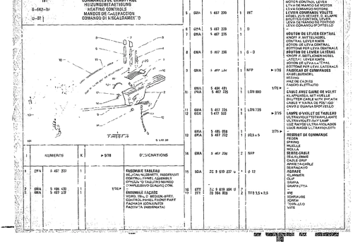 Heating Controls, page 662 — CX Parts Catalogue — 1974–1979