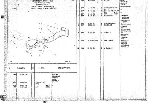 Heating Ducts, page 669 — CX Parts Catalogue — 1974–1979