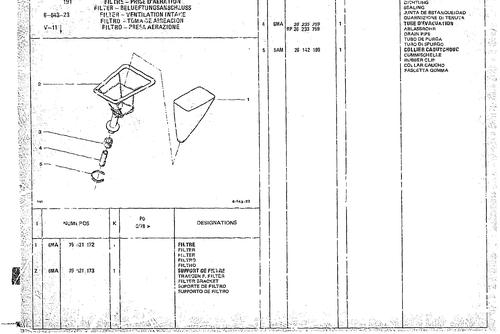 Filter - Ventilation Intake, page 679 — CX Parts Catalogue — 1974–1979