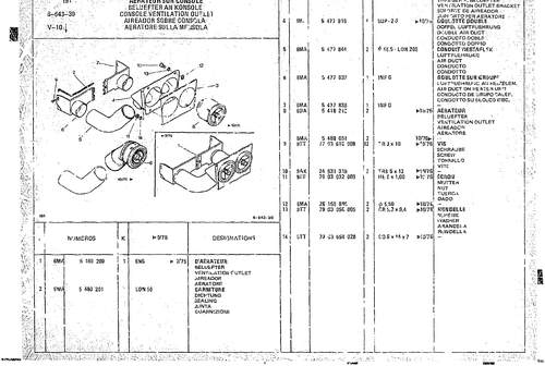 Console Ventilation Outlet, page 680 — CX Parts Catalogue — 1974–1979
