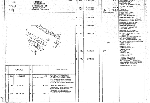 Front Partition, page 724 — CX Parts Catalogue — 1974–1979