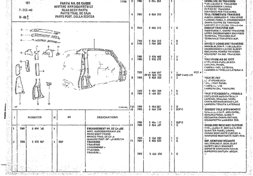 Rear Body Parts, page 736 — CX Parts Catalogue — 1974–1979