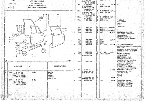 Rear Doors, page 769 — CX Parts Catalogue — 1974–1979