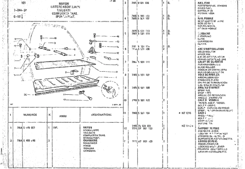 Tailgate, page 787 — CX Parts Catalogue — 1974–1979