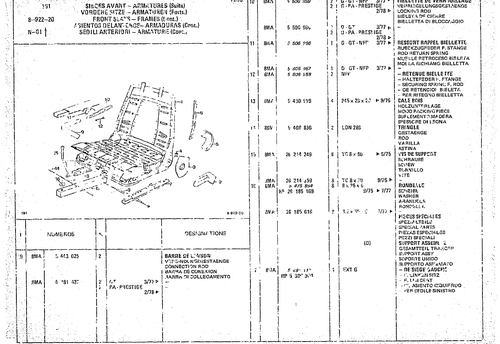 Front Slats - Frames, page 837 — CX Parts Catalogue — 1974–1979