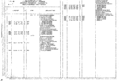 Intermediate Seats - Trimmings, page 850 — CX Parts Catalogue — 1974–1979