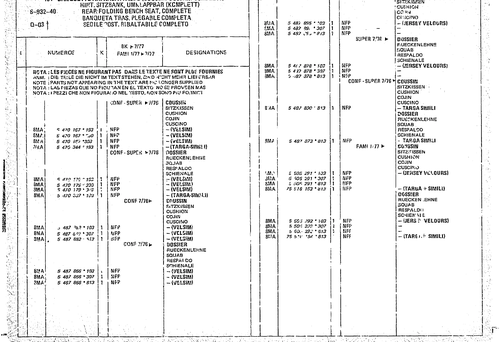 Rear Folding Bench Seat, Complete, page 884 — CX Parts Catalogue — 1974–1979