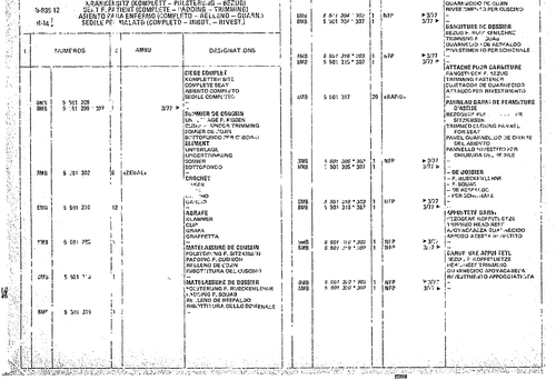 Seat F. Patient (Complete _ Padding _ Trimming), page 898 — CX Parts Catalogue — 1974–1979