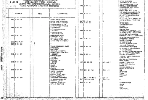 Seat F. Patient (Frame - Securing), page 899 — CX Parts Catalogue — 1974–1979