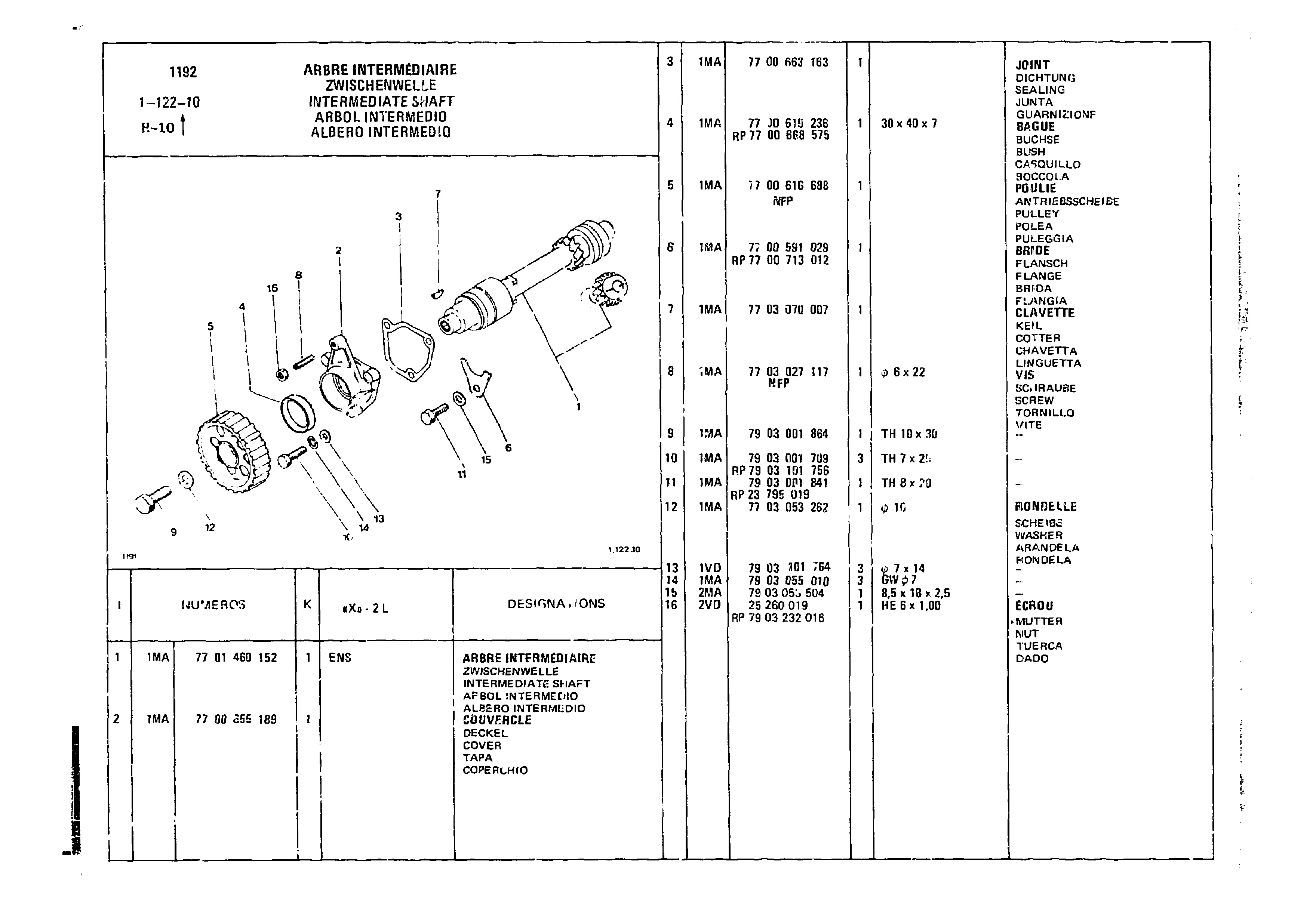 Intermediate Shaft, page 104 of 860 — CX Parts Catalogue — 1979–1981