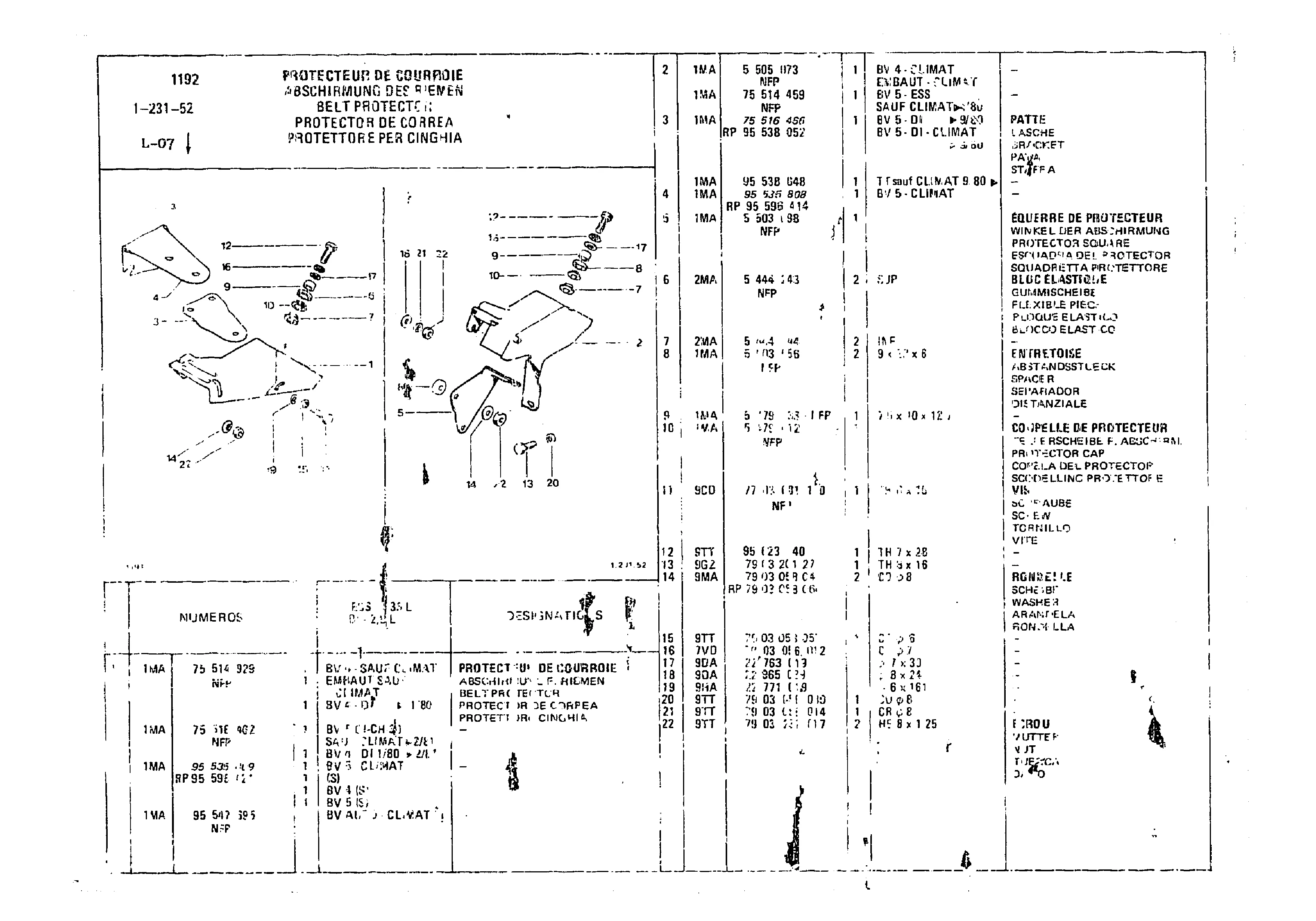 Belt Protector, page 148 of 860 — CX Parts Catalogue — 1979–1981