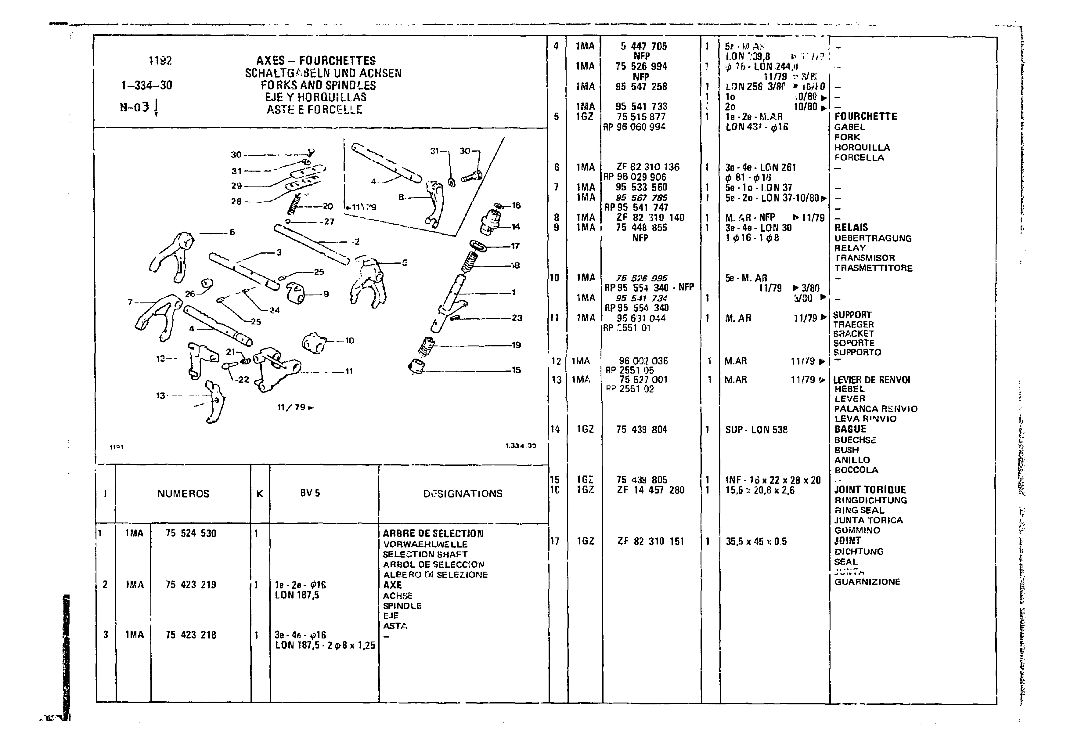 Forks And Spindles, page 182 of 860 — CX Parts Catalogue — 1979–1981