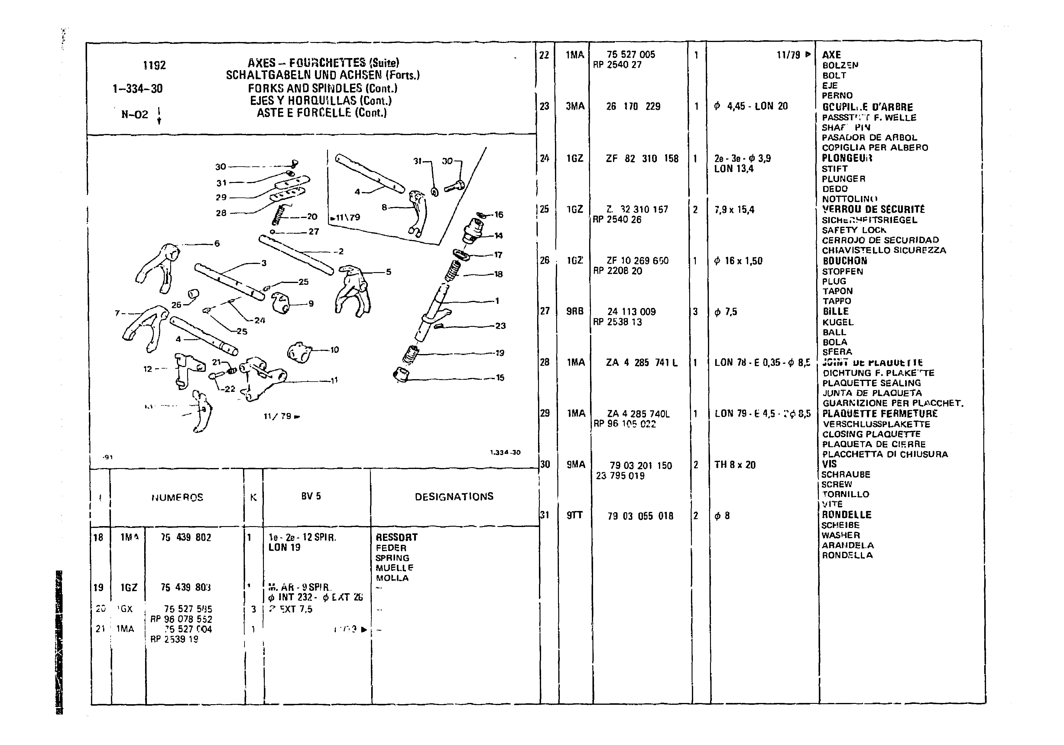 Forks And Spindles, page 183 of 860 — CX Parts Catalogue — 1979–1981