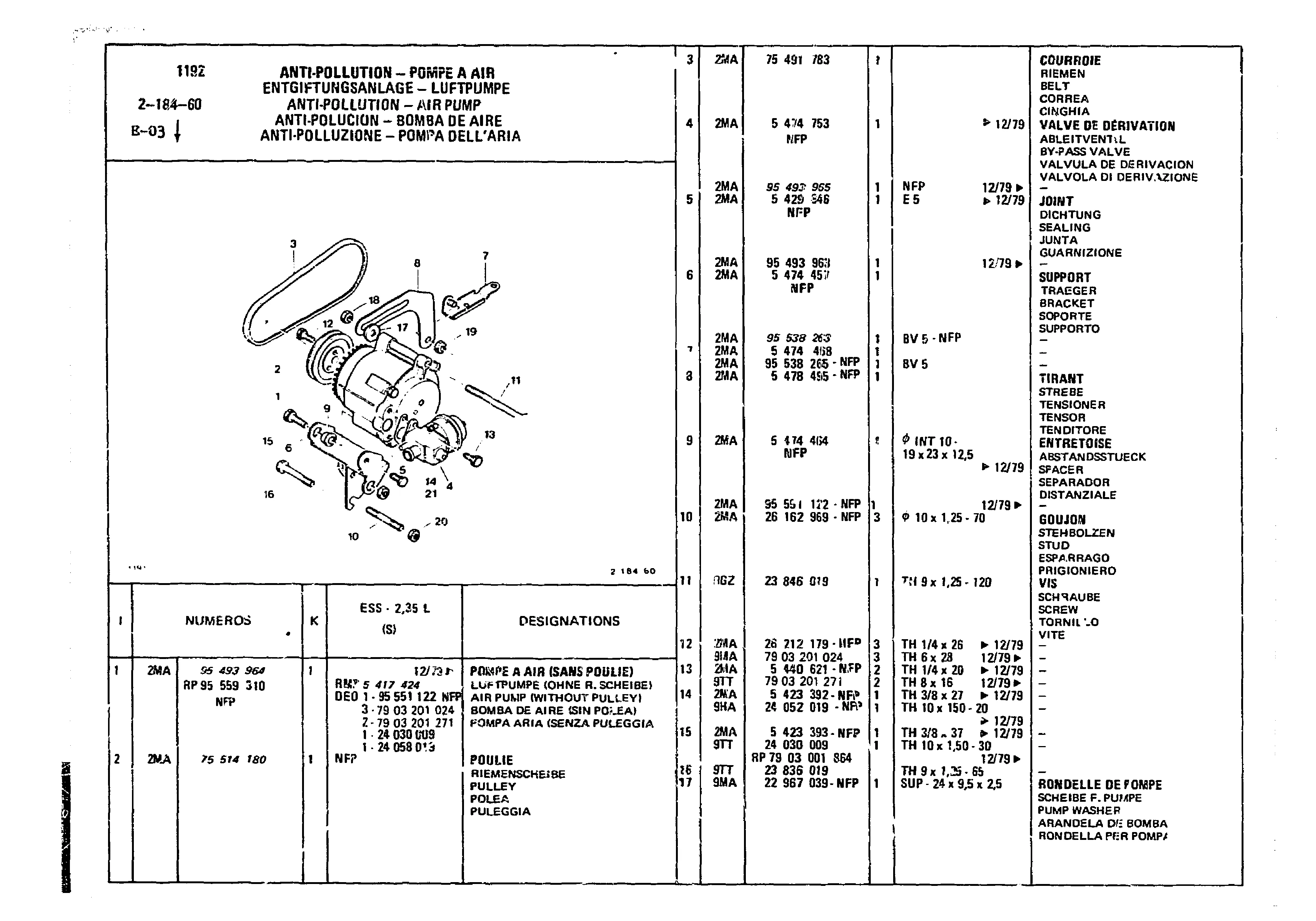Antipollution, page 264 of 860 — CX Parts Catalogue — 1979–1981