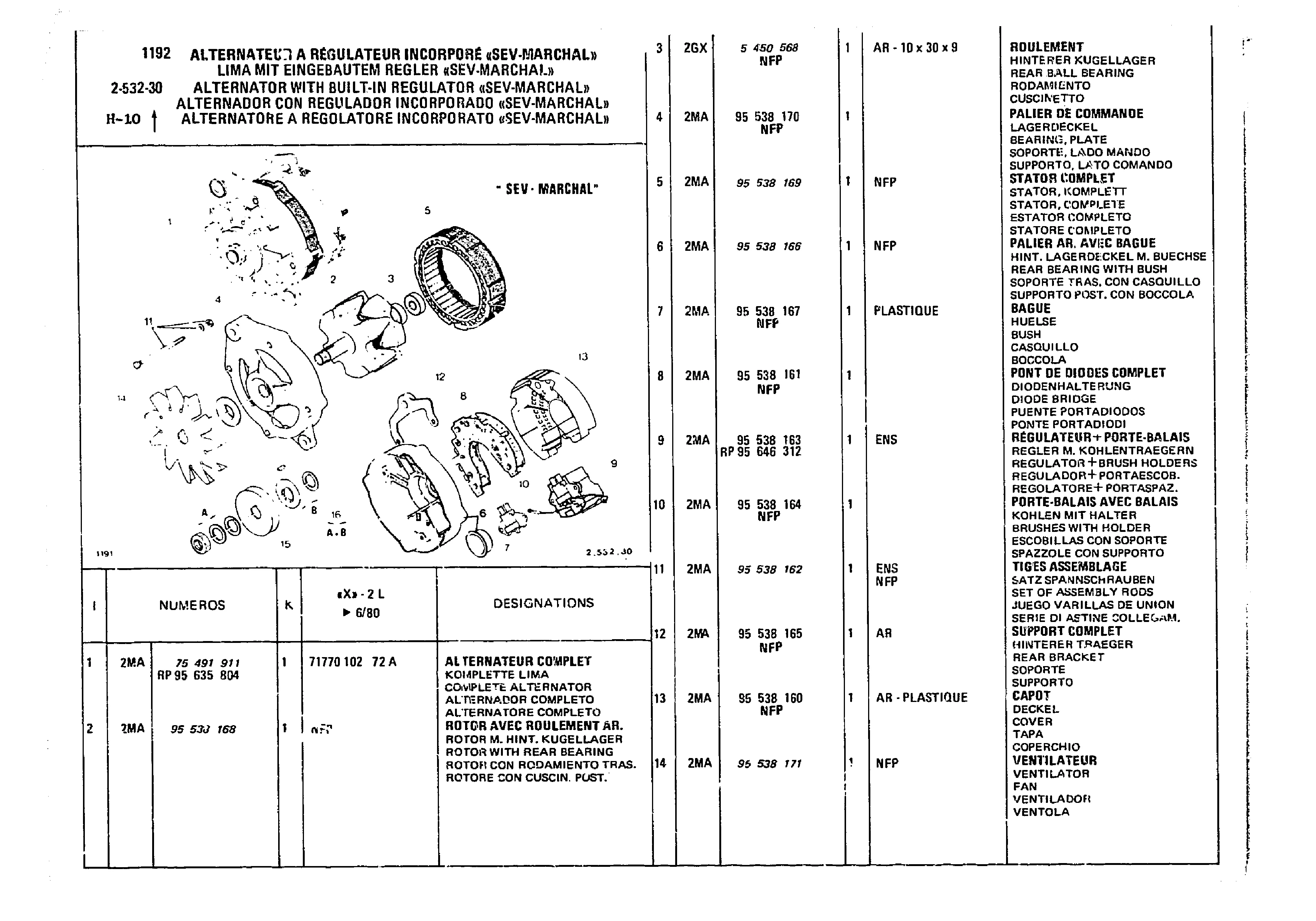 Alternator , page 306 of 860 — CX Parts Catalogue — 1979–1981