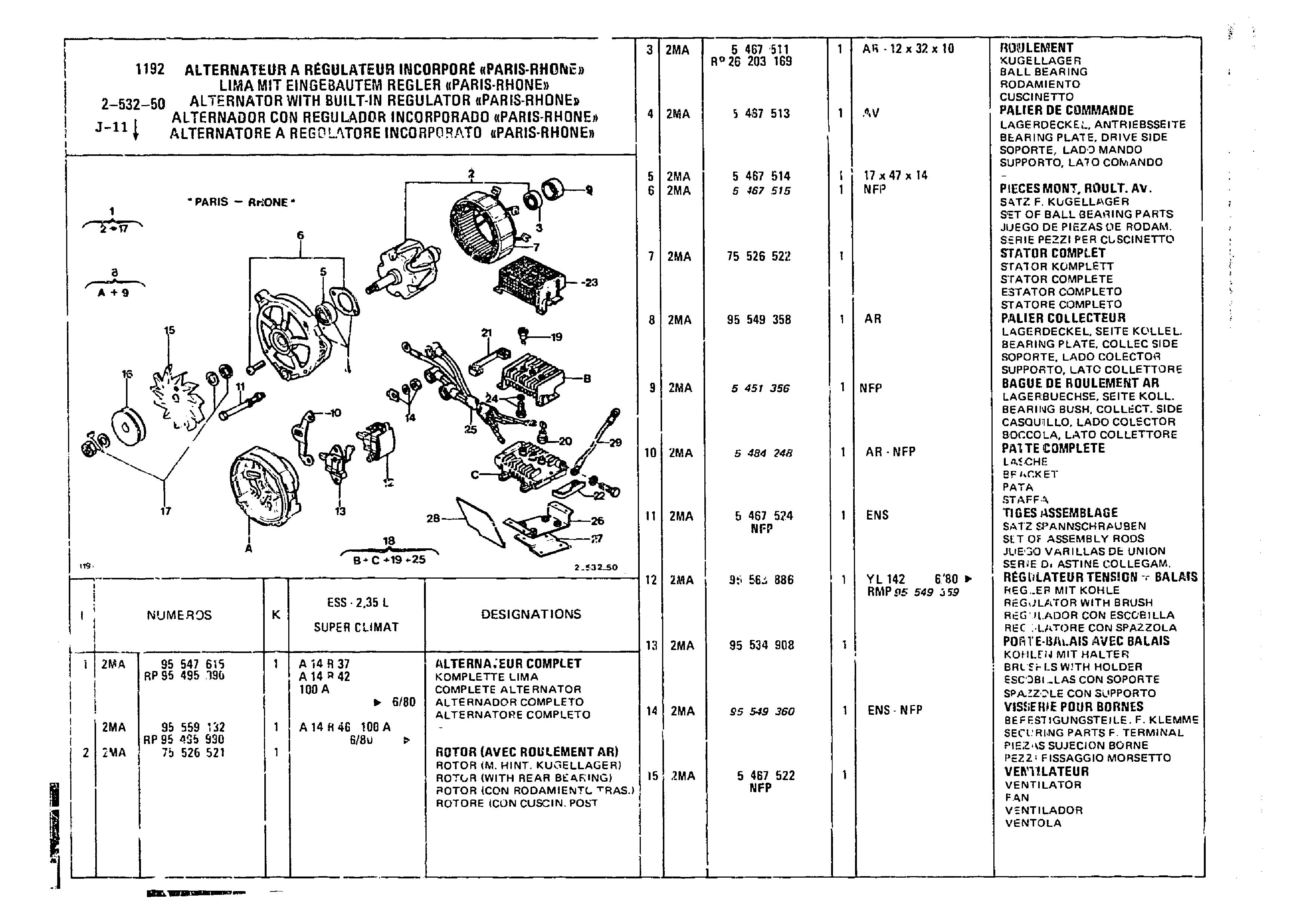 Alternator , page 316 of 860 — CX Parts Catalogue — 1979–1981