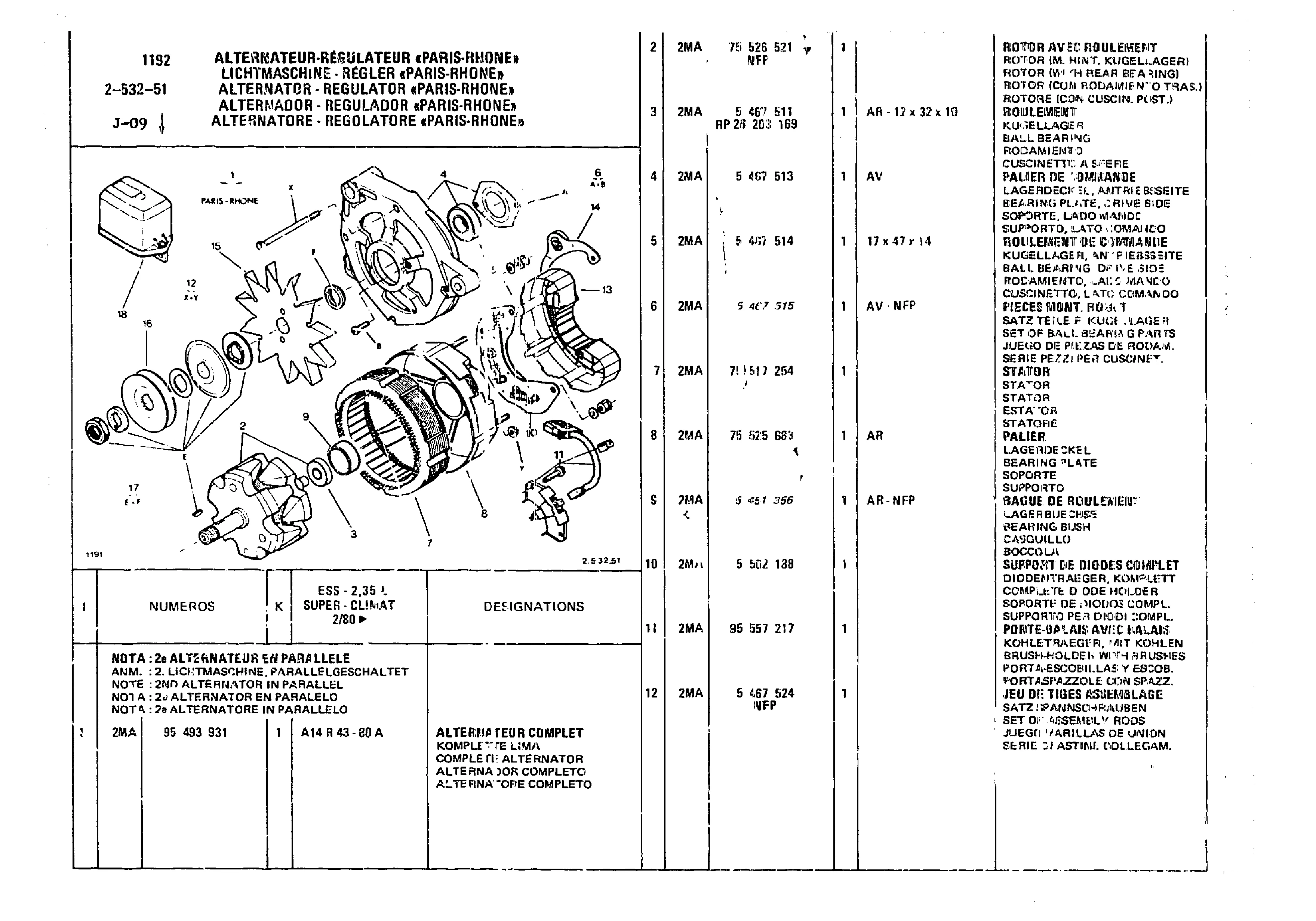 Alternator , page 318 of 860 — CX Parts Catalogue — 1979–1981