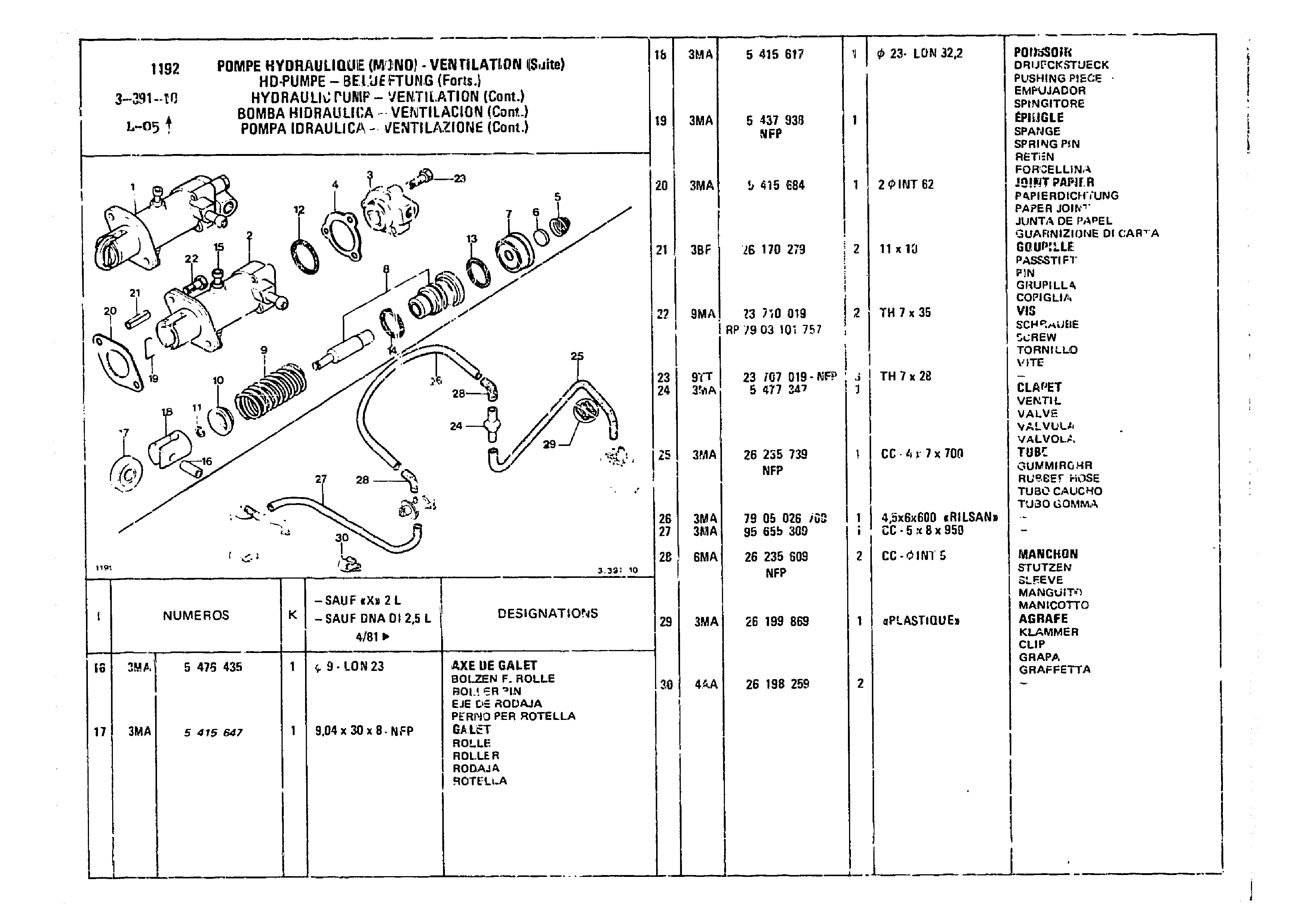 Hydraulic Pump, page 338 of 860 — CX Parts Catalogue — 1979–1981
