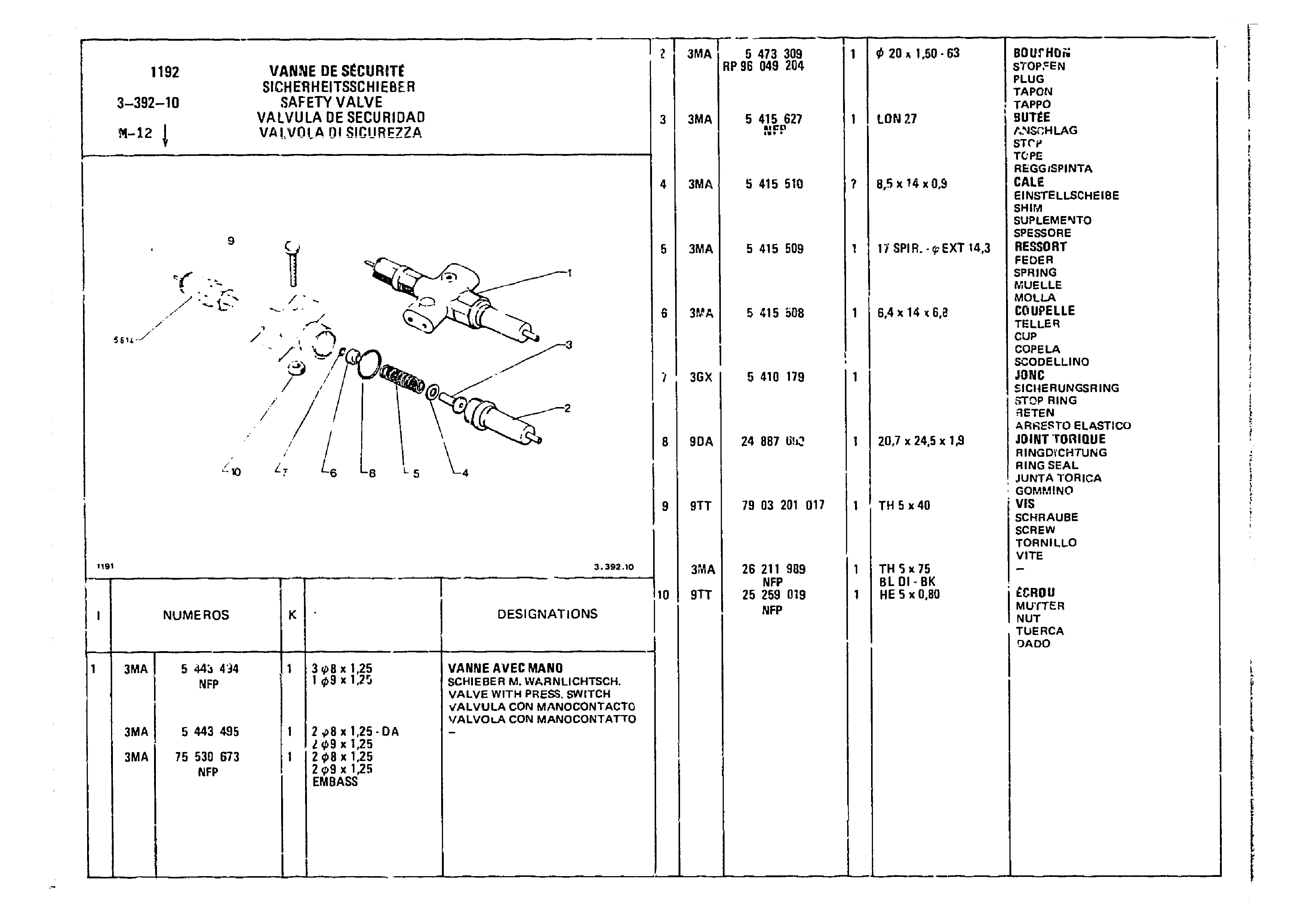 Safety Valve, page 352 of 860 — CX Parts Catalogue — 1979–1981
