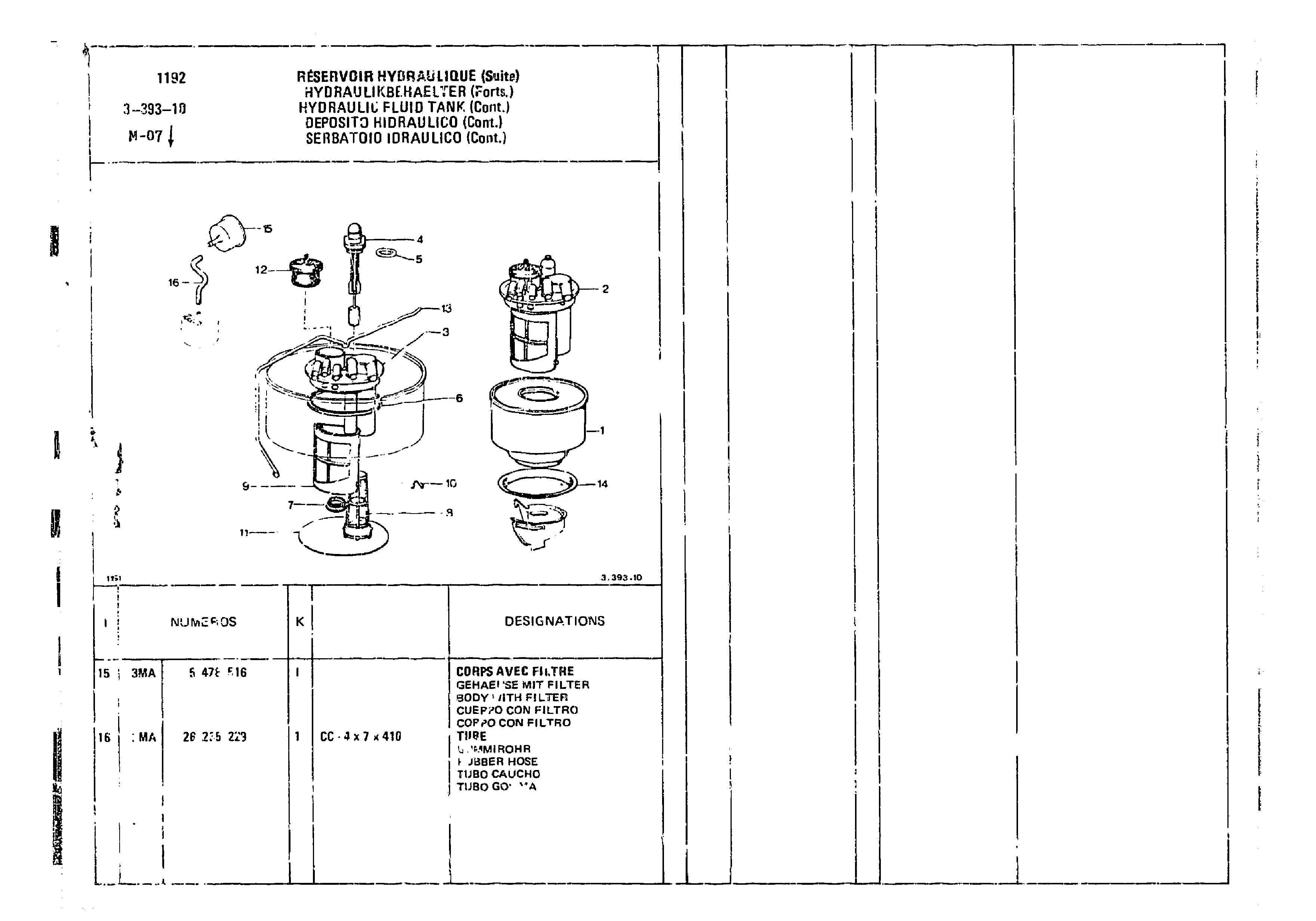 Hydraulic Fluid Tank, page 357 of 860 — CX Parts Catalogue — 1979–1981