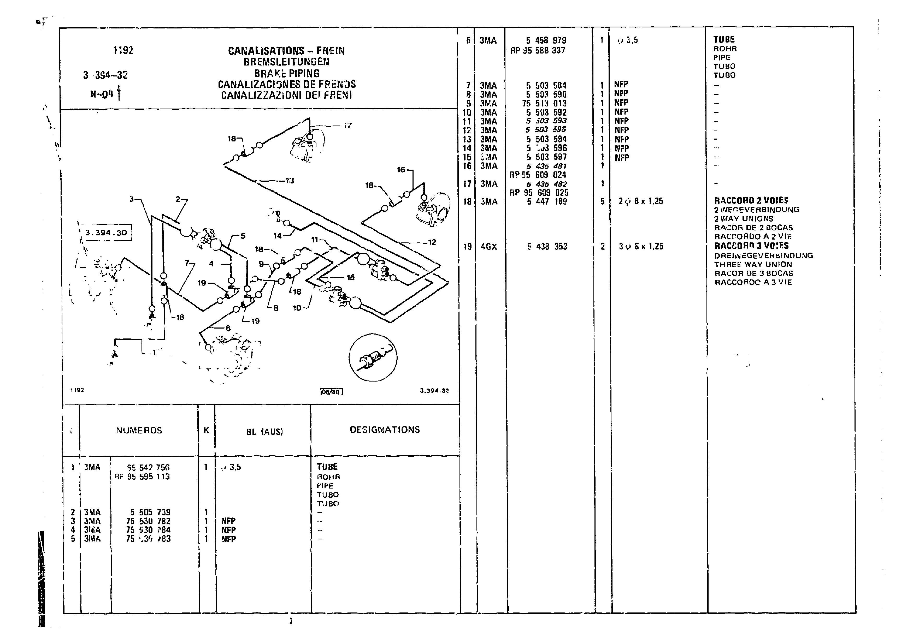 Brake Piping, page 367 of 860 — CX Parts Catalogue — 1979–1981