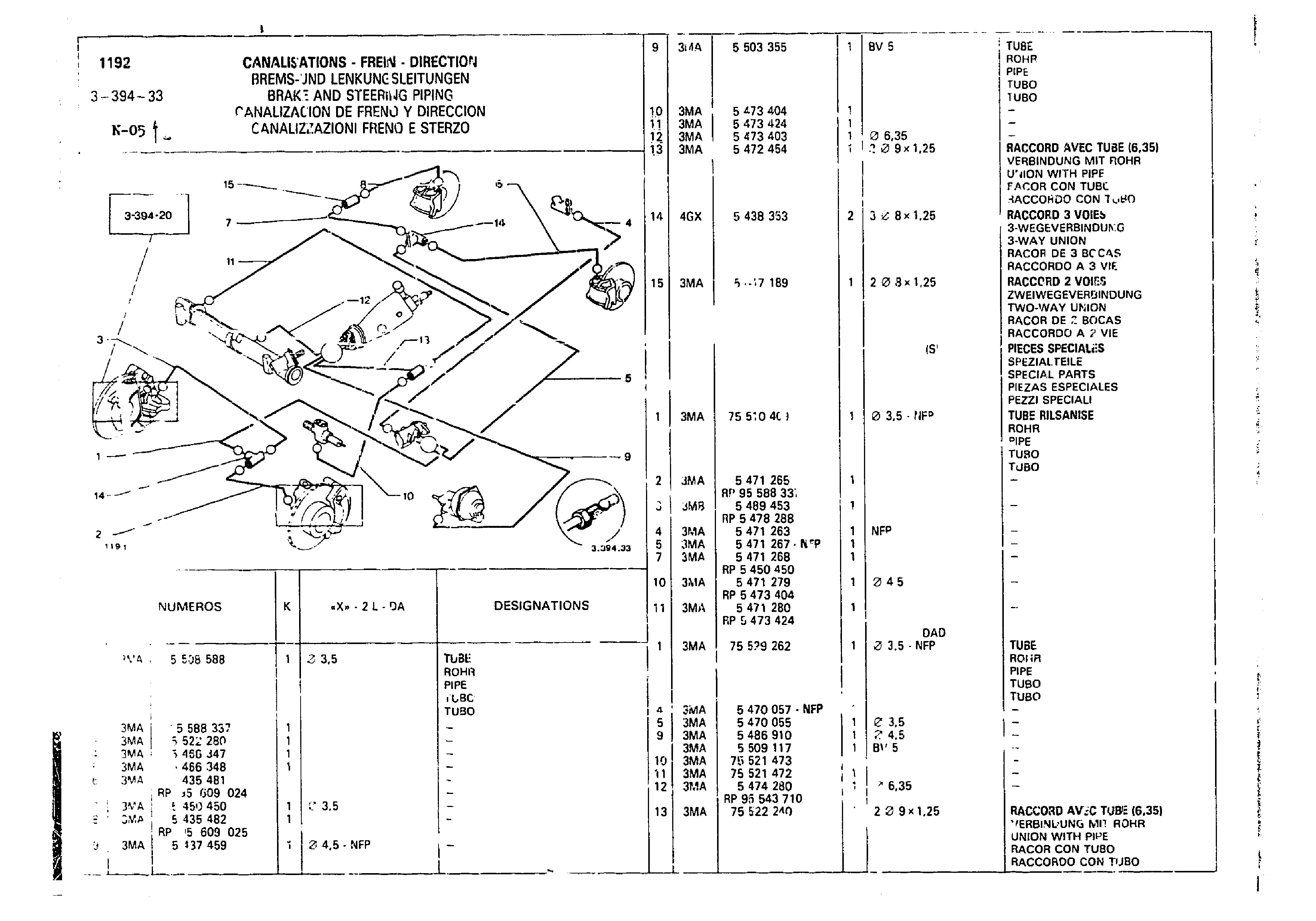 Brake Piping, page 368 of 860 — CX Parts Catalogue — 1979–1981