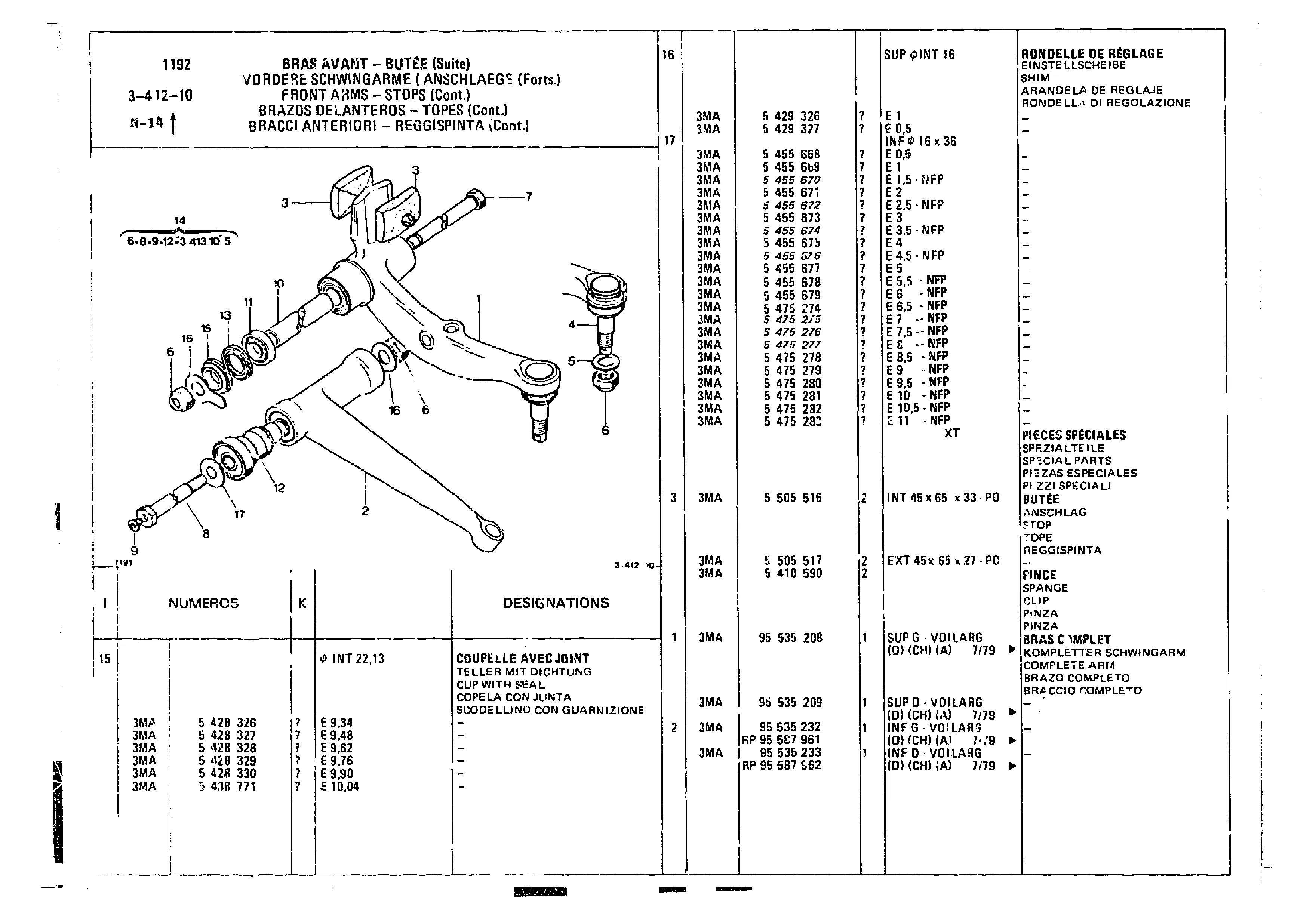 Front Arms, page 377 of 860 — CX Parts Catalogue — 1979–1981