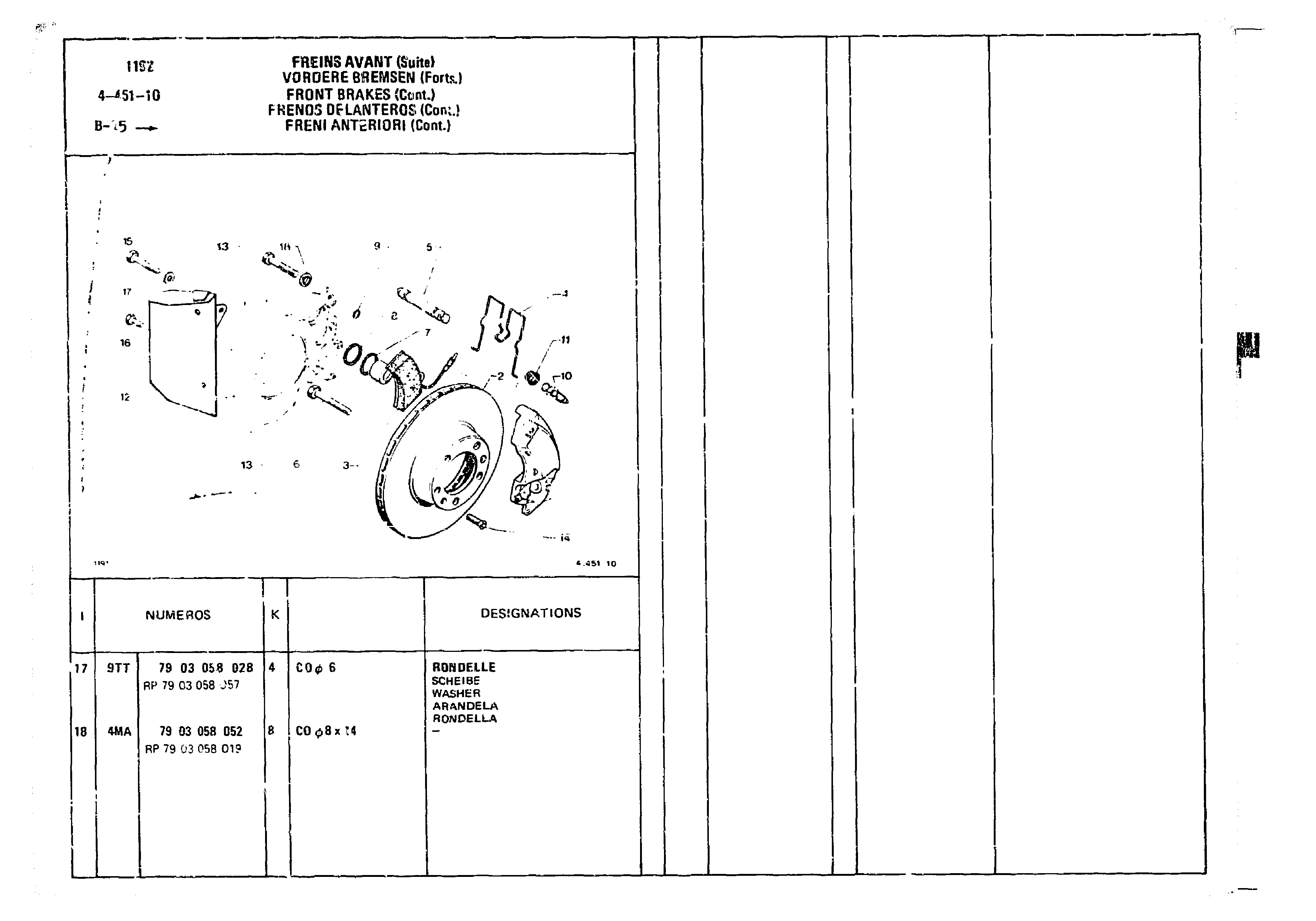 Front Brakes, page 437 of 860 — CX Parts Catalogue — 1979–1981