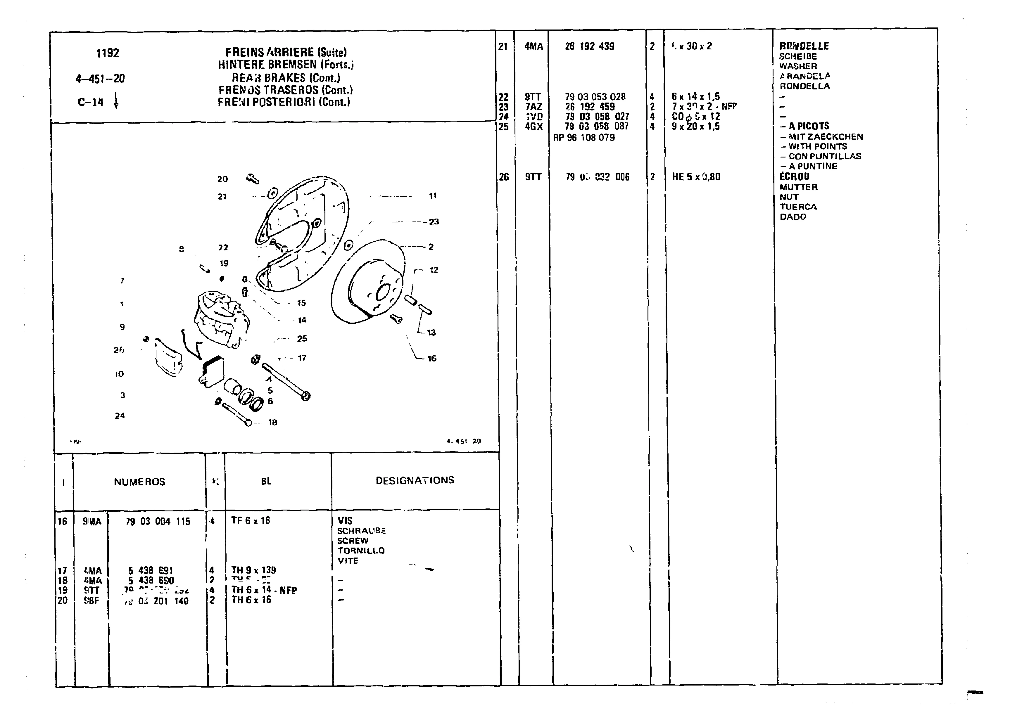 Rear Brakes, page 439 of 860 — CX Parts Catalogue — 1979–1981